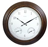 Chaney Instruments Acu-Rite 50375 24-inch Aged Bronze Combination Clock with Thermometer and Hygrometer