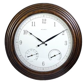 Chaney Instruments Acu-Rite 50375 24-inch Aged Bronze Combination Clock with Thermometer and Hygrometer