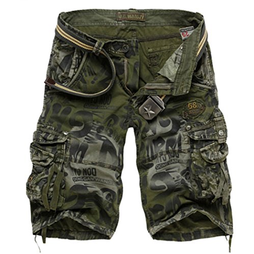 MR. R Men's Durable Loose Fit Camo Cargo Shorts