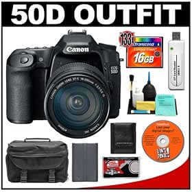 Canon EOS 50D Digital SLR Camera Body + Canon 18 200mm IS Lens + 16GB Card + Battery + Case + Accessory Kit Canon EOS 50D Digital SLR Camera Body + Canon 18-200mm IS Lens + 16GB Card + Battery + Case + Accessory Kit
