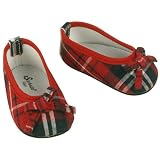 Fits American Girl Red Plaid Doll Shoes, for Doll Outfits- 18 Inch Doll Footwear