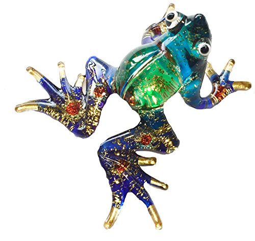 Hawaiian Miniature Glass Figurine Frog Blue