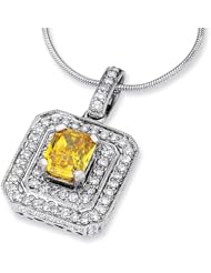 14kw Emma Grace Sq. Radiant Cultured Diamond 16in Pendant