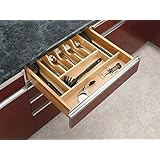 Rev-A-Shelf - 4WCT-3SH - 2-3/8 in. Large Cabinet Drawer Wood Cutlery Tray Insert