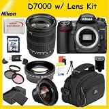 Nikon D7000 SLR Digital Camera Kit with Sigma 18-200mm f/3.5-6.3 II DC Lens + Huge SSE Lens Accessory Package