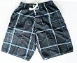 Mens Brown Plaid Swim Trunks with Elastic Waist, 2 Side Inseam Pockets, Side Cargo Pocket. Faux Fly, Mesh lined. Size SM-XL