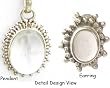 Earring and Pendant Sterling Silver Crystal Gemstone Jewelry