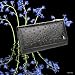 Portemonnaie en cuir femme, Noir, cuir d`autruche-look, Anthoni Crown