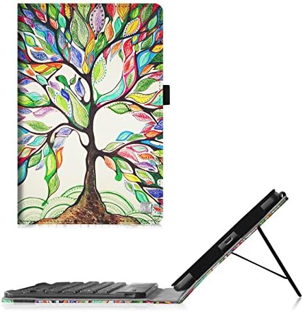 Fintie Verizon Ellipsis 8 4G LTE Tablet Keyboard Case - Slim Fit PU Leather Stand Cover w/ Premium Quality [All-ABS Hard Material] Removable Wireless [Long Life Battery] Bluetooth Keyboard, Love Tree