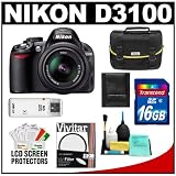Nikon D3100 Digital SLR Camera & 18-55mm VR Lens with 16GB Card + Filter + Case + Accessory Kit