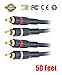 iMBAPrice 2RCA Male to 2RCA Male Python Home Theater Audio Cable, 50 Feet for HDTV, Amplifiers, Hi-Fi Systems,Speakers, Subwoofer, Satellite Receivers and More