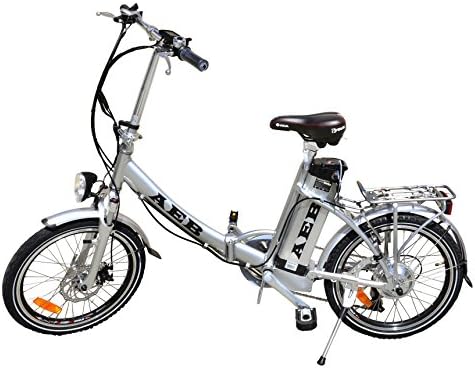 AEB Electric Bike 6 speed Folding Bicycle Lithium-Ion Battery upto 40 miles LCD Control, 30MPH TDN36Z-1-SILVER