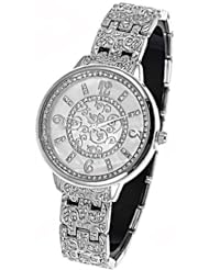 Stylish Fully-jewelled Quartz Bracelet Style Wrist Watch Analog Watch with Round Case for Woman Lady - Silver SWWM2-226939