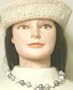 One Strand Simulated Ivory and Dark Pearls Kutu Choker Necklace Earrings for Women Teens Offered with Hand Crocheted Ivory Gimp Floppy Hat