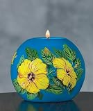 Ne Qwa Art Hibiscus Tea Light Candle by Paul Brent