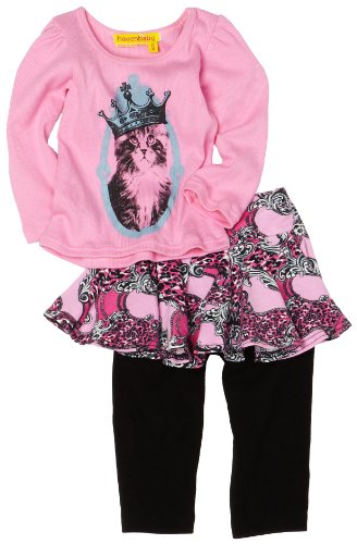 HAVEN BABY Baby-Girls Infant Long Sleeve Puff Tee Set, Patch, 24 Months