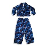 Dream Apparel - Toddler Boys Long Sleeved Coat Style Pajamas, Blue