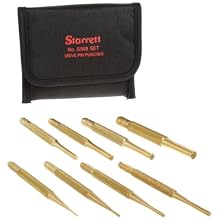 Starrett SB565Z Brass Drive Pin Punches Set, 8 Pieces