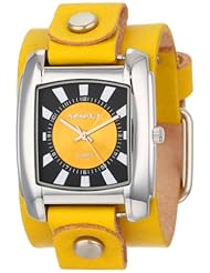 Nemesis Womens YGB049Y Sunshine Collection Golden Sun Yellow Leather Band Watch