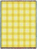 Lemon Plaid Throw - 70 x 53 Blanket/Throw