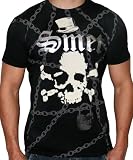 SMET Christian Audigier Ed Hardy Mens Tattoo Skull Crossbones Heart T-Shirt Tee Top Black