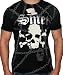 SMET Christian Audigier Ed Hardy Mens Tattoo Skull Crossbones Heart T-Shirt Tee Top Black