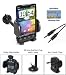 Car Mount with Flexible Gooseneck + 3.5mm Aux Cable (5 Ft.) for the Sprint HTC Evo 4g - Incl. DBROTH Microfiber Cleaning Cloth