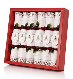 6 Red & White Tree Connoisseur Christmas Crackers