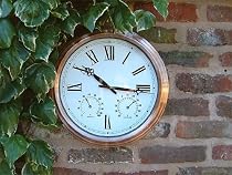 Copper Clock with Thermometer and Humidity for Indoor or Outdoor - DS1012 - Ideal Gift