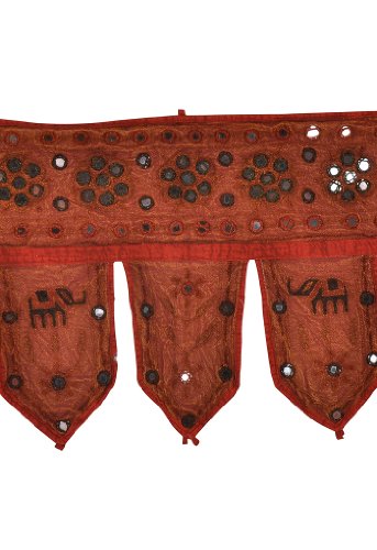 Imagen 1 de Étnico decorativo diseño hermoso elefante bordado el colgante Bandhanwar Toran Tamaño 34 x 12 pulgadas