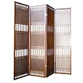 4 Panel Wooden Screen Walnut - 70.5"