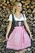 Trachten Dirndl-Set Cora, 3-tlg, dreitielig, schwarz rosa, Dirndlkleid, Trachtenkleid, Trachtenmode für Damen (40)