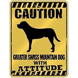 New Caution : Greater Swiss Mountain Dog With Attitude Parking Sign Dog