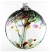 Kitras Art Glass ~ REMEMBRANCE~ TREE OF ENCHANTMENT - WITCH BALL - Old English - Hand Blown Glass - Hanging Ornament - 2.75