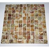 MultiColoredGREENOnyx1x1PolishedMosaicsMeshedon12