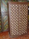 Old Door Brass Armoire Rustic Hand Carved Indian Furniture Cabinet 60x30