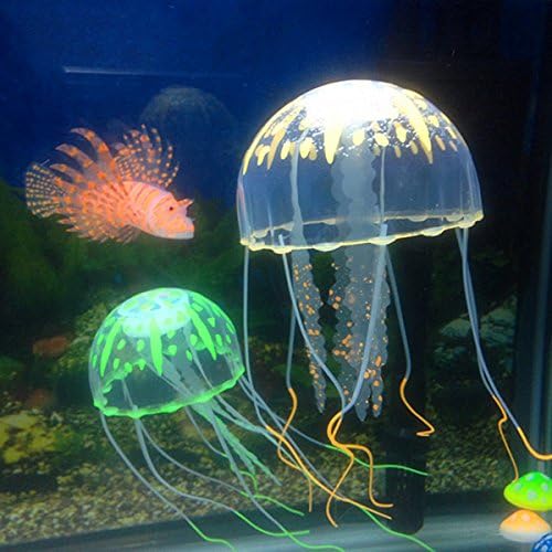 Glowing Artificial Vivid Jellyfish Silicone Fish Tank Decor Aquarium Decoration Ornament 3 months warranty