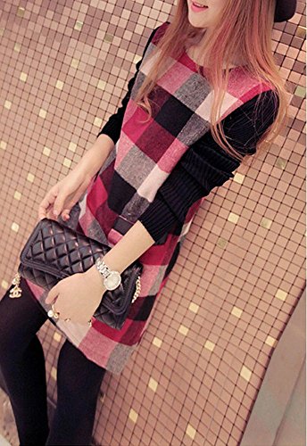 formanism スリム スタイリッシュ 格子柄 チェック ワンピース レディース