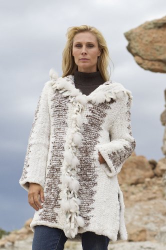 Womens Rosaline Knitted Rabbit Fur Trim