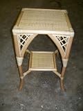 cane standard end table natural