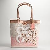 Coach Limited Edition Resort Seaside Coral Shopper Bag Purse Tote 17031 Natural