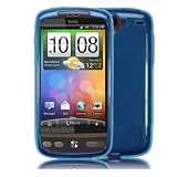 Brand New Blue Hybrid XYLO-GEL Skin / Case / Shell for the HTC DESIRE Mobile Phone.
