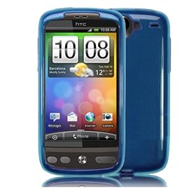 Blue Hybrid XYLO-GEL Skin / Case / Shell for the HTC DESIRE Mobile Phone.
