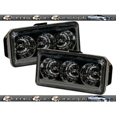 LED Seitenblinker Set, passend f�r VW Golf 3, Vento, Passat 35i. Ausf�hrung: eckige Version, Klarglas schwarz.