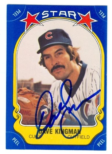 Dave Kingman Autographed/Hand Signed MLB Baseball card (Chicago Cubs) 1981 Fleer Star Stickers #111