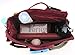 Periea ‘Keriea’ Handbag Organiser Insert – Ideal for Most Medium Sized Handbags – 12 Pockets (Red with Embossed Letters)