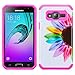 Galaxy Luna Case, Galaxy Express 3 Case, Galaxy Amp 2 Case, J1 2016 Case [Shock/Impact Resistant] Hybrid Dual Layer Defender Protective Case Cover for Galaxy Amp 2 / Luna / Express 3, Pink Sun Flower