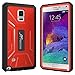 Galaxy Note 4 Case, roocase Note 4 Tough Case Hybrid PC / TPU Full Body Armor Case with Built-in Screen Protector for Samsung Galaxy Note 4 (2014), Red