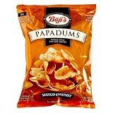 Bajis Papadums Mango Chutney, 4-Ounce Bags (Pack of 12)