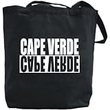 Canvas Tote Bag Black " Cape Verde Negative " Country